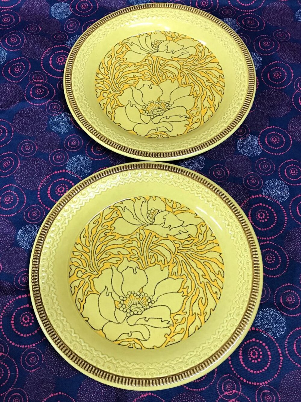 Franciscan Earthenware Vintage Amapola Flower Print Dinner Plates